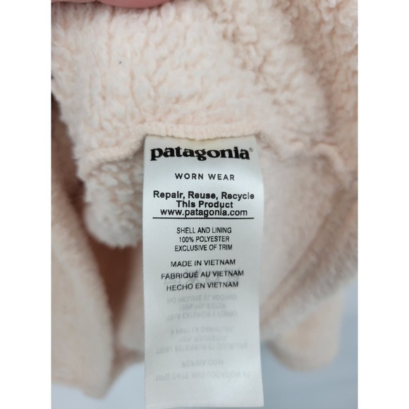 Patagonia Los Gatos Fleece 1/4-Zip Fur Cream Sweater M Fur Lightweight - Picture 9 of 9